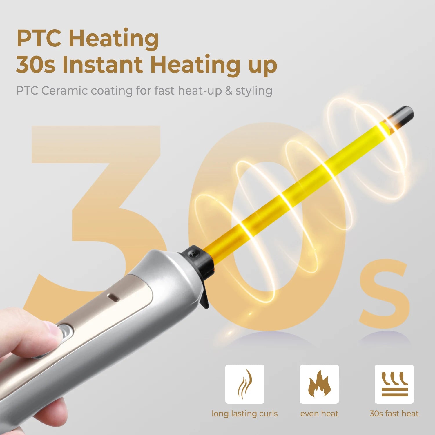 9mm Ceramic Curling Wand
