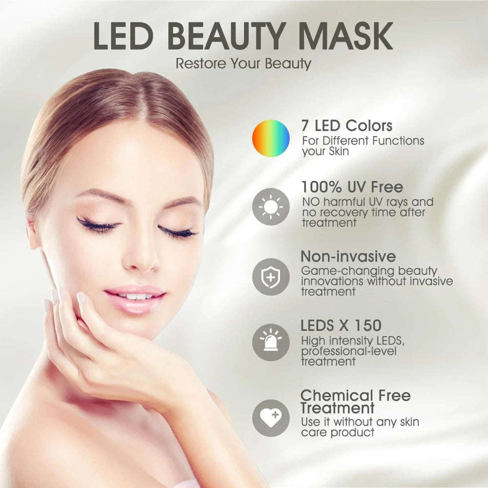 Wireless 7-Color LED Face & Neck Mask