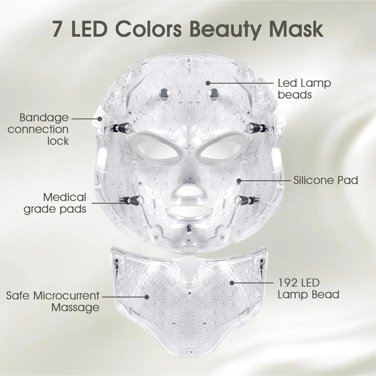 Wireless 7-Color LED Face & Neck Mask