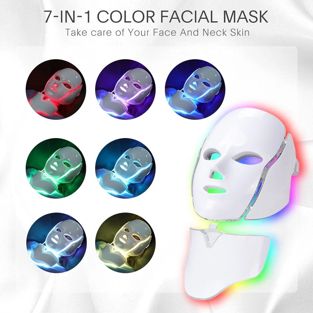 Wireless 7-Color LED Face & Neck Mask