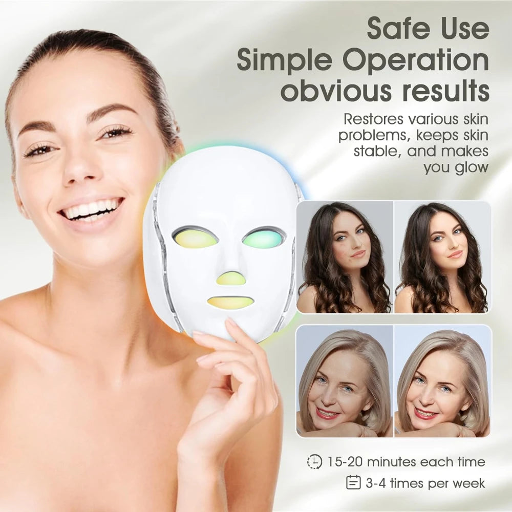 Wireless 7-Color LED Face & Neck Mask