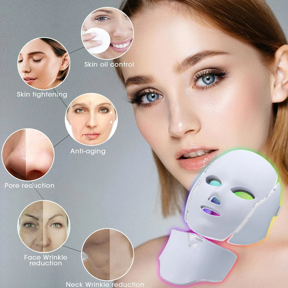 Wireless 7-Color LED Face & Neck Mask