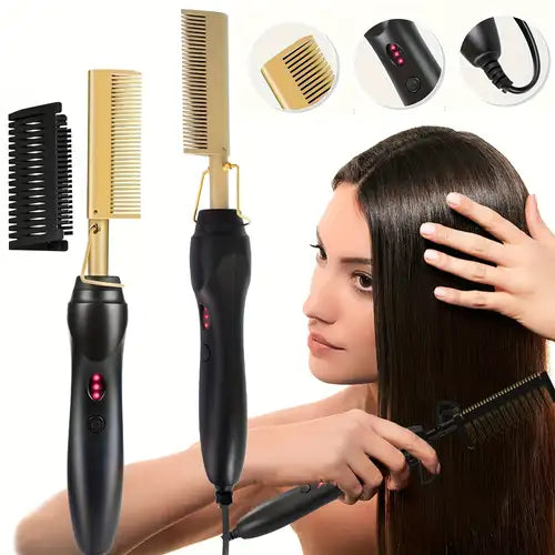 Electric Hot Comb Hair Straightener